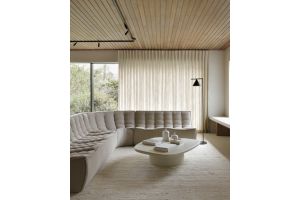 N701 MODULAR SOFA - ECRU ECO FABRIC - 90° ROUND 120 x 120 x 76	20264