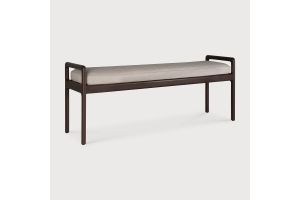 JACK BENCH - VARNISHED MAHOGANY - DARK BROWN - IVORY FABRIC  150 x 41 x 59	35123