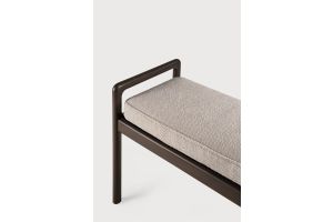 JACK BENCH - VARNISHED MAHOGANY - DARK BROWN - IVORY FABRIC  150 x 41 x 59	35123