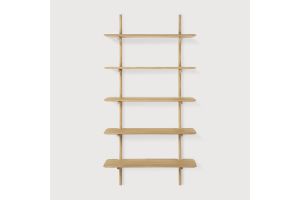 PI WALL SHELF - OAK - 5 SHELVES 100 x 35 x 126		