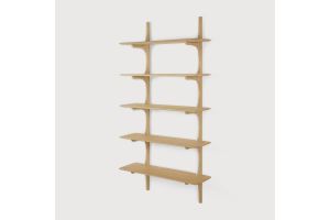 PI WALL SHELF - OAK - 5 SHELVES 100 x 35 x 126		