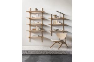 PI WALL SHELF - OAK - 5 SHELVES 100 x 35 x 126		