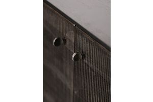 GROOVES CUPBOARD - VARNISHED TEAK - OFF BLACK - 2 DOORS - 2 INSIDE DRAWERS - 102 x 45 x 162	12250