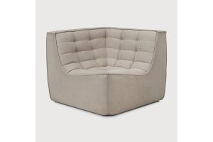 N701 MODULAR SOFA - ECRU ECO FABRIC - 90° SQUARE CORNER  91 x 91 x 76	 20265