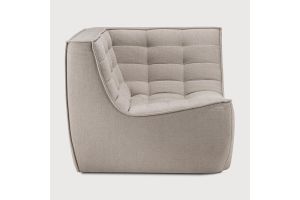 N701 MODULAR SOFA - ECRU ECO FABRIC - 90° SQUARE CORNER  91 x 91 x 76	 20265