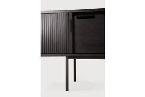 ROLLER MAX TV CUPBOARD - VARNISHED TEAK - OFF BLACK - 2 SLIDING DOORS - 162 x 45 x 10054