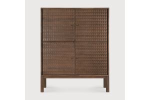 SONO CUPBOARD - VARNISHED TEAK - LIGHT BROWN - 4 DOORS 116 x 48 x 144	15349