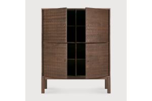 SONO CUPBOARD - VARNISHED TEAK - LIGHT BROWN - 4 DOORS 116 x 48 x 144	15349