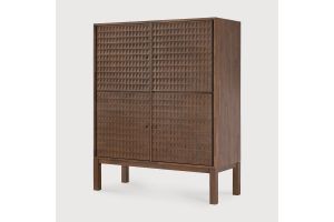 SONO CUPBOARD - VARNISHED TEAK - LIGHT BROWN - 4 DOORS 116 x 48 x 144	15349
