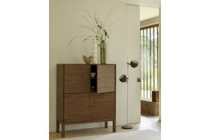 SONO CUPBOARD - VARNISHED TEAK - LIGHT BROWN - 4 DOORS 116 x 48 x 144	15349
