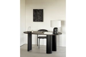 BOOMERANG DESK - VARNISHED MAHOGANY - DARK BROWN - PEBBLE SHAPE 160 x 83 x 76	35011