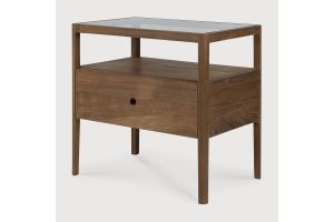 SPINDLE BEDSIDE TABLE - RECLAIMED TEAK - 1 DRAWER 55 x 35 x 52	14175