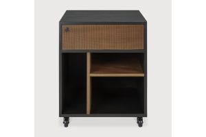 OSCAR DRAWER UNIT - VARNISHED TEAK - BLACK