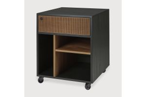 OSCAR DRAWER UNIT - VARNISHED TEAK - BLACK