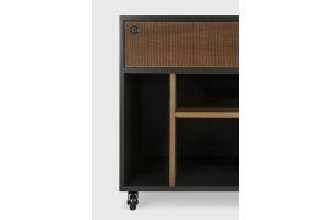 OSCAR DRAWER UNIT - VARNISHED TEAK - BLACK