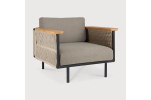 CORBEY OUTDOOR LOUNGE CHAIR - ALUMINIUM - BLACK 