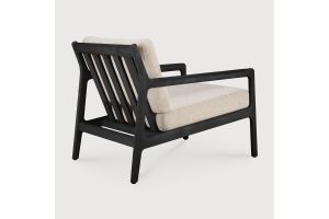 JACK OUTDOOR LOUNGE CHAIR - VARNISHED TEAK - BLACK