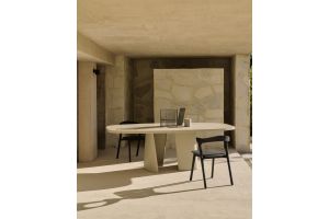 CANYON OUTDOOR DINING TABLE - VARNISHED CONCRETE - LIGHT GREY - OVAL 230 x 115 x 76	25061