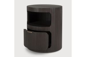 BOOMERANG DRAWER UNIT - VARNISHED MAHOGANY - DARK BROWN -1 DRAWER WITH KEYLOCK 45 x 45 x 55	35015