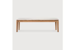 BOK OUTDOOR BENCH - TEAK - OFF WHITE FABRIC 