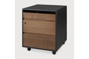 OSCAR DRAWER UNIT - VARNISHED TEAK - BLACK