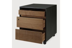 OSCAR DRAWER UNIT - VARNISHED TEAK - BLACK