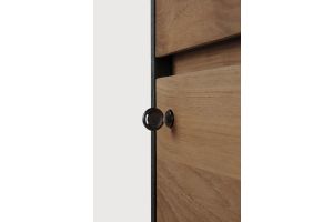 OSCAR DRAWER UNIT - VARNISHED TEAK - BLACK