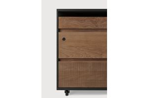 OSCAR DRAWER UNIT - VARNISHED TEAK - BLACK