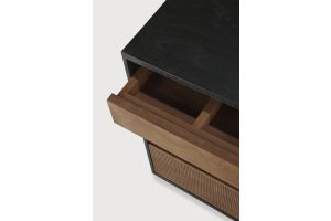 OSCAR DRAWER UNIT - VARNISHED TEAK - BLACK