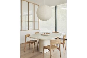 ELEMENTS DINING TABLE - VARNISHED MICROCEMENT - OFF WHITE - PEBBLE SHAPE 200 X 143 X 76 26426
