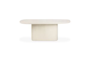 ELEMENTS DINING TABLE - VARNISHED MICROCEMENT - OFF WHITE - PEBBLE SHAPE 200 X 143 X 76 26426