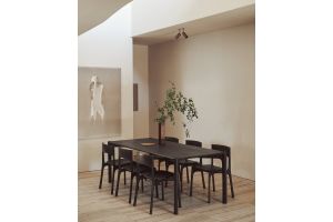 PI TEAK DARK-BROWN VARNISHED DINING 220X95X76 CM