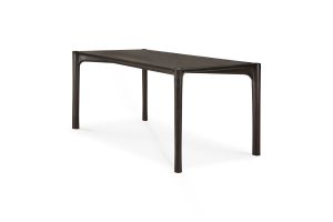PI TEAK DARK-BROWN VARNISHED DINING 160X80 CM