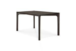 PI TEAK DARK-BROWN VARNISHED DINING 140X80 CM