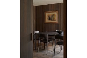 PI TEAK DARK-BROWN VARNISHED DINING 140X80 CM