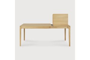 ETHNICRAFT BOK EXTENDABLE DINING TABLE - VARNISHED OAK - RECTANGULAR 120/180 X 90 X 76 55206