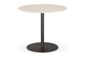 BLEND DINING TABLE - VARNISHED MICROCEMENT TOP - OFF WHITE - DARK BRONZE BASE - ROUND 90 X 90 X 76 2