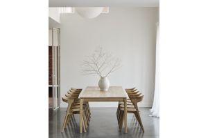 ETHNICRAFT BOK EXTENDABLE DINING TABLE - VARNISHED OAK - RECTANGULAR 200/300 X 100 X 76 55210