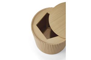 ROLLER MAX SIDE TABLE - OAK - ROUND - REMOVABLE COVER 40 X 40 X 42 50047