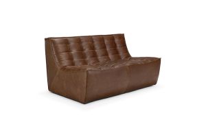 N701 MODULAR SOFA - CHESTNUT LEATHER - 2 SEATER 140 X 91 X 76 20290