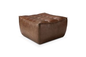 N701 FOOTSTOOL - CHESTNUT LEATHER 70 X 70 X 43 20294