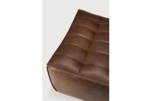 N701 FOOTSTOOL - CHESTNUT LEATHER 70 X 70 X 43 20294
