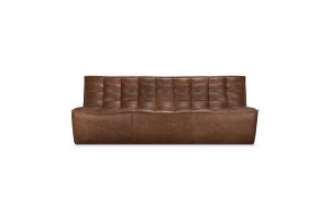 N701 MODULAR SOFA - CHESTNUT LEATHER - 3 SEATER 210 X 91 X 76 20291