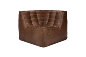 N701 MODULAR SOFA - CHESTNUT LEATHER - 90° SQUARE CORNER 91 X 91 X 76 20292