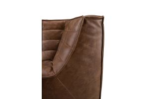N701 MODULAR SOFA - CHESTNUT LEATHER - 90° SQUARE CORNER 91 X 91 X 76 20292