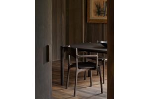 PI DINING CHAIR - VARNISHED TEAK - DARK BROWN - WITH ARMS 55 X 53 X 79 11575