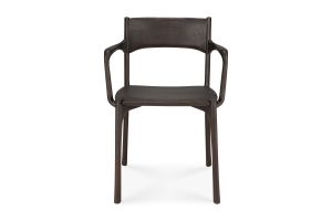 PI DINING CHAIR - VARNISHED TEAK - DARK BROWN - WITH ARMS 55 X 53 X 79 11575