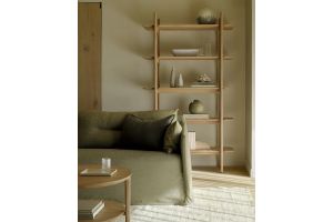 WEAVE SOFA - GREEN FABRIC - 3 SEATER - REMOVABLE COVER 244 X 95 X 75 21413