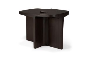 BRUTALIST SIDE TABLE - VARNISHED MAHOGANY - ROSE BROWN - RECTANGULAR 60 X 40 X 45 35160