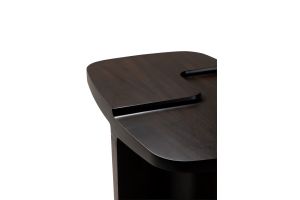 BRUTALIST SIDE TABLE - VARNISHED MAHOGANY - ROSE BROWN - RECTANGULAR 60 X 40 X 45 35160